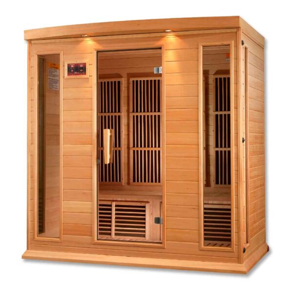 Angled right view maxxus 4 person low emf infrared sauna