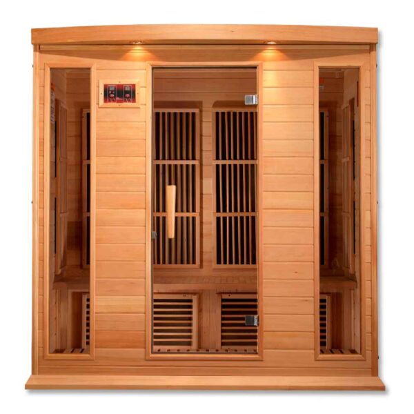 Front view maxxus 4 person low emf infrared sauna