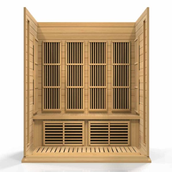 interior view maxxus 4 person low emf infrared sauna