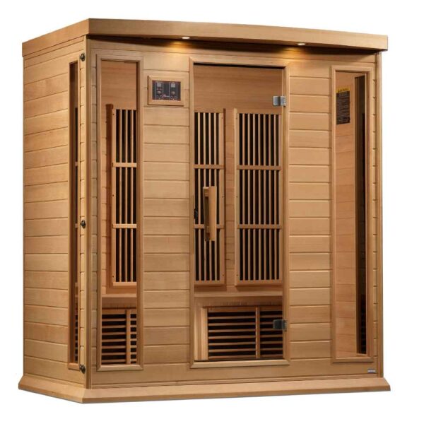 Angled Left View of Maxxus 4 person near zero EMF FAR Infrared Sauna