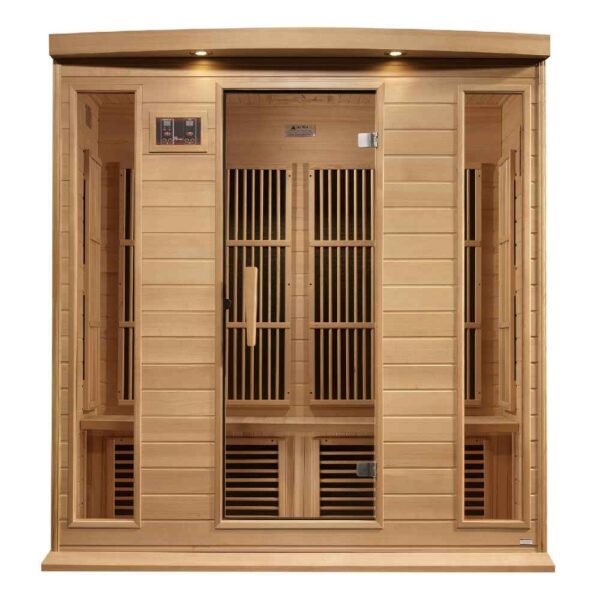 Front View of Maxxus 4 person near zero EMF FAR Infrared Sauna