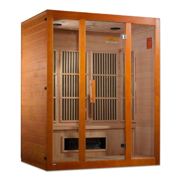 Angled Left View of Maxxus Alpine 3 person Low EMF FAR Infrared Sauna