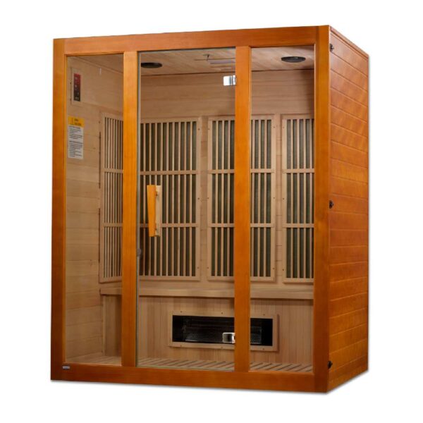 Angled Right View of Maxxus Alpine 3 person Low EMF FAR Infrared Sauna