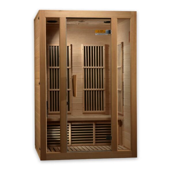 Front view of the Maxxus seattle 2 person near zero EMF FAR Infrared Sauna