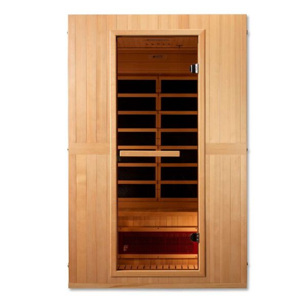 Front view of Maxxus Serenity 2 person Low EMF FAR Infrared Sauna